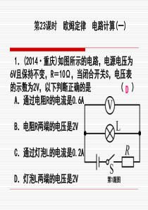 课后练习23 欧姆定律 电路计算(一)