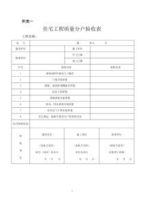 住宅质量分户验收全部表格