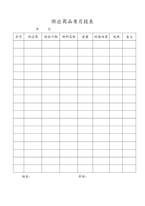 供应商品质月报表