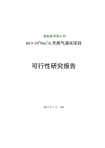 LNG液化工厂项目(60万方)可研报告