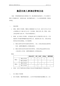 公司内部人事调动管理办法