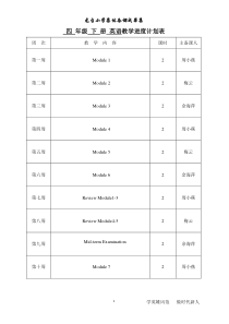 外研版三年级起点四年级下册英语集体备课教案