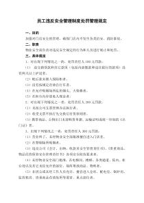 员工违反安全管理制度处罚管理规定