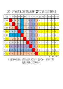 足球赛循环赛比分表积分表排名表模板