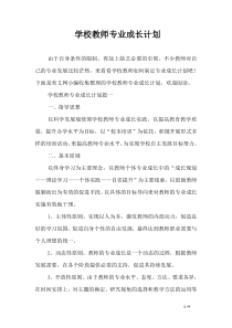 学校教师专业成长计划