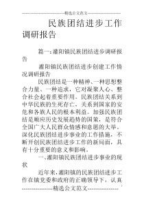 民族团结进步工作调研报告