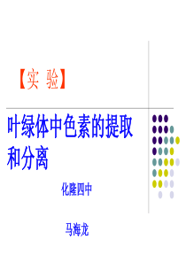 叶绿体中色素的提取与分离实验