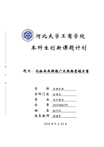 化妆品品牌推广及网络营销方案