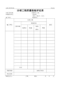 分部工程质量检验评定表