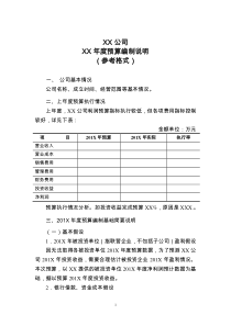 预算编制说明模板