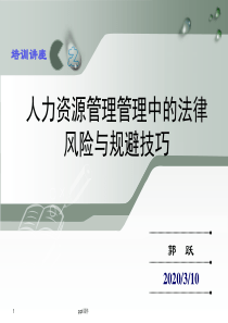 人力资源法律风险及规避--ppt课件