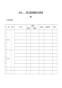 月度各部门工作计划表