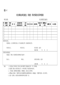 机关事业单位养老关系恢复申报表