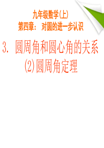 九年级数学上册 4.3 圆周角和圆心角的关系(2)圆周角定理课件 青岛版