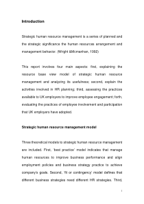 Strategic Human Resource Management