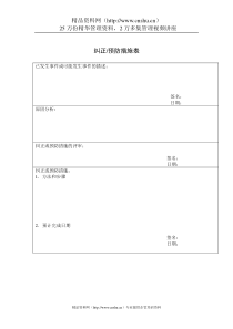 品质检验表格-不符合纠正预防