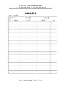 品质检验表格-成品检验报告单