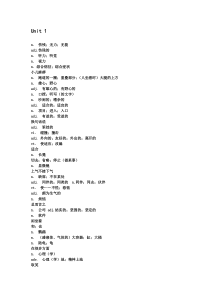 人教版英语选修7单词表(汉语版)