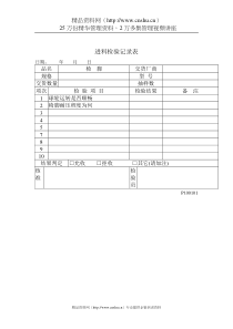 品质检验表格-进料检验记录表（一）