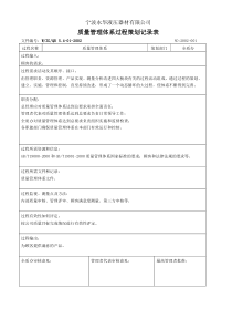 4.1策划表-质量管理体系