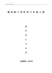 90教科版小学科学六年级上册全册教案