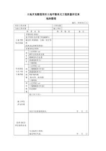 土地开发整理项目土地平整单元工程质量评定表