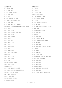 人教版九年级英语单词默写卷