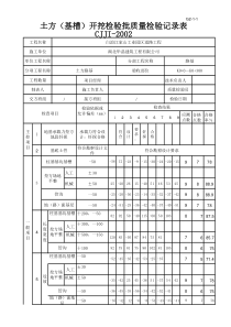 土方(基槽)开挖施工检验批质量检验记录表新G2-1-1