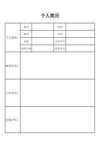 普通个人简历表