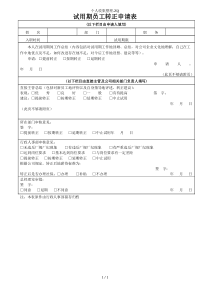 试用期员工转正申请表