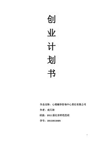 心理辅导创业计划书