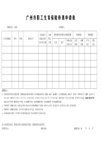 广州市职工生育保险待遇申请表