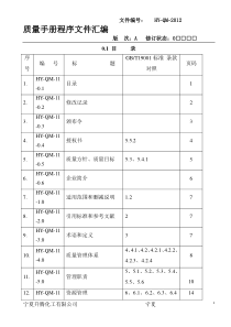 升腾化工质量手册及程序文件