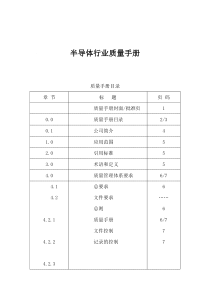 半导体行业质量手册