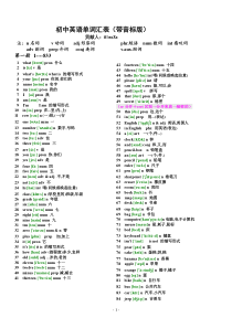 人教版初中英语单词汇总表(带音标)