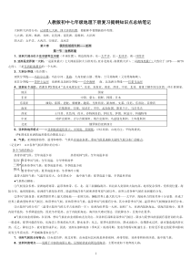 人教版初中七年级地理下册复习提纲知识点总结笔记word版