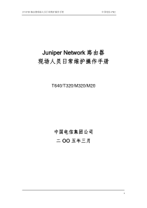 JUNIPER路由器现场人员日常维护操作手册