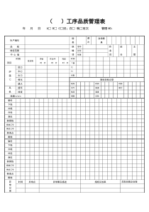 工序品质管理表