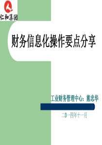 财务信息化操作要点分享