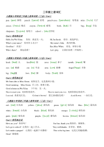 人教版小学3-6年级英语单词表