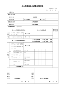 市政道路工程检验批质量检验记录表格全套