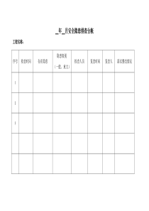 市政工程安全隐患排查台帐