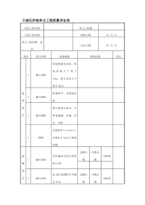 干砌石护坡单元工程质量评定表