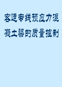 客运专线预应力混凝土梁的质量控制