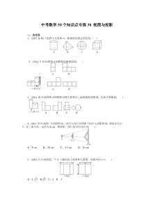 中考数学复习50个知识点专题专练：30-视图与投影