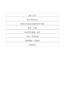 跨国公司信息化的经济学分析