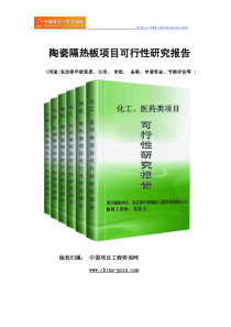 陶瓷隔热板项目可行性研究报告范文格式(专业经典案例)