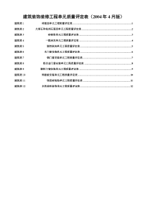 建筑装修工程质量评定表(完整版)