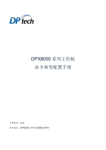 DPtechDPX8000系列主控板命令典型配置手册v20