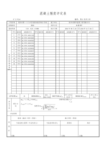 混凝土强度评定表